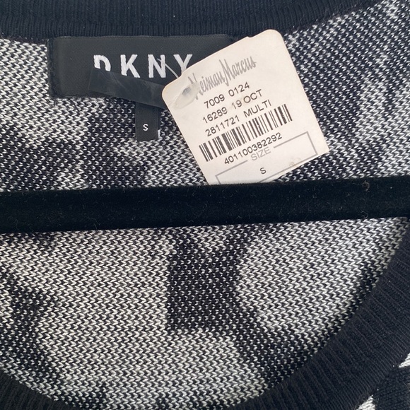 NWT-Black and White DKNY Crewneck Knit Dress, Sz S - Picture 7 of 10
